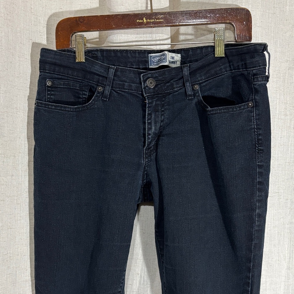 Signature by Levi Strauss Dark Blue Mid Rise Skinny Jeans